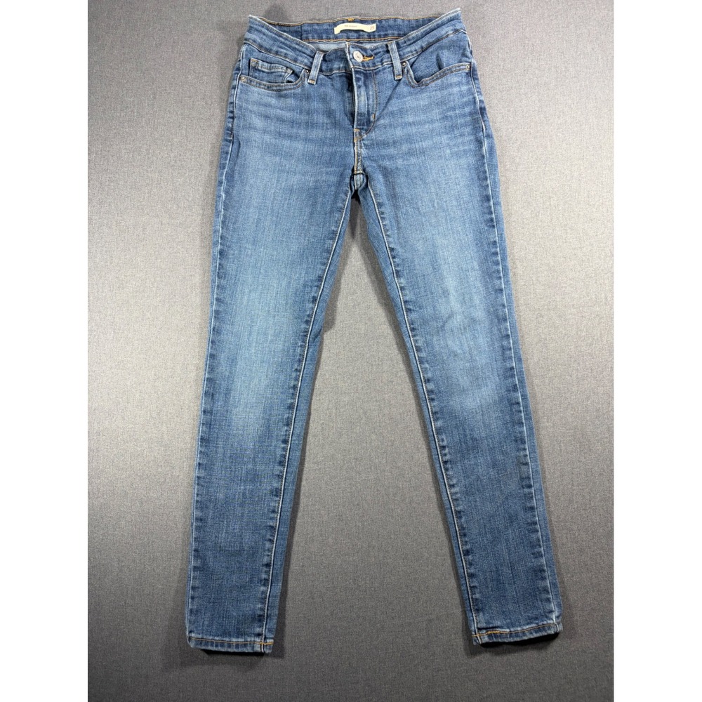 Levis 711 Skinny Jeans Womens 25 Medium Wash Blue Mid Rise Denim Pants